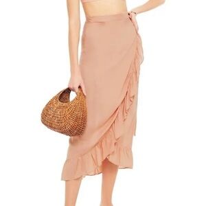 Melissa Odabash Dani Ruffled Voile MIDI Wrap Skirt